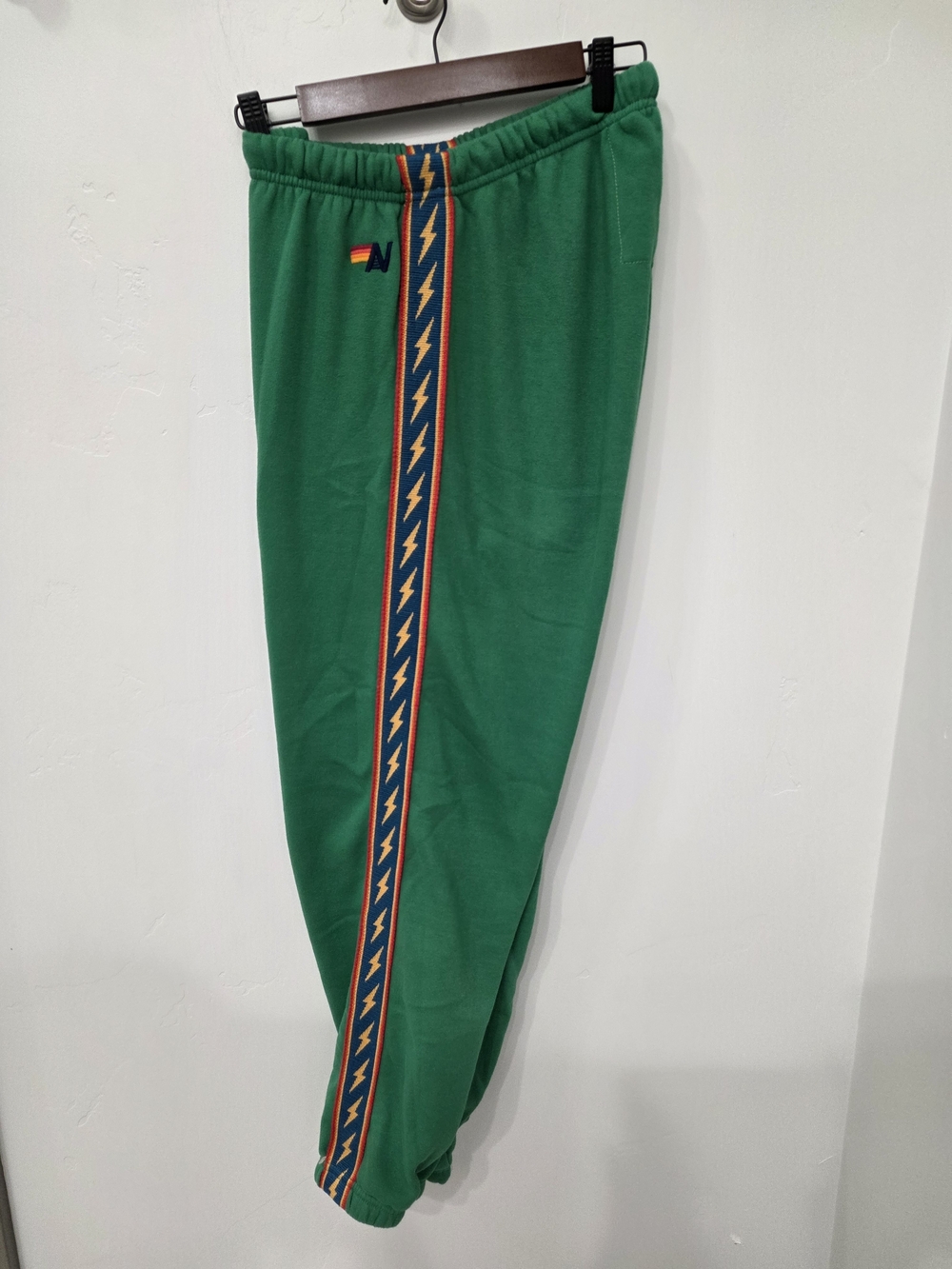 Aviator Nation Lightening Bolt Striped Joggers Size L